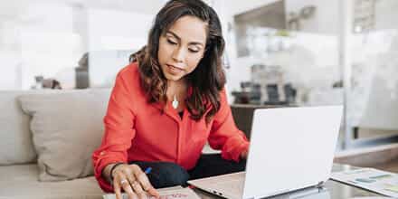 woman using a laptop
